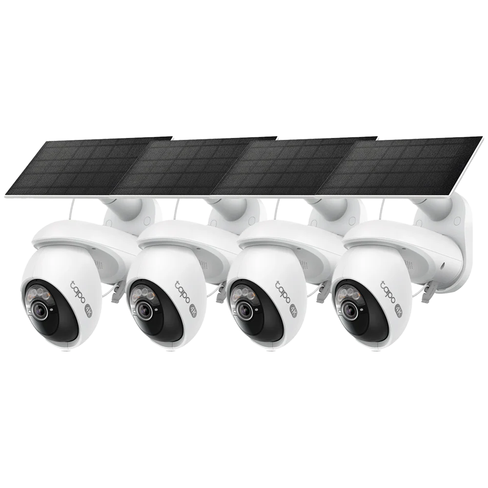Tapo C660 KIT(4-pack) | 4K Solar-Powered Pan/Tilt Security Camera Kit