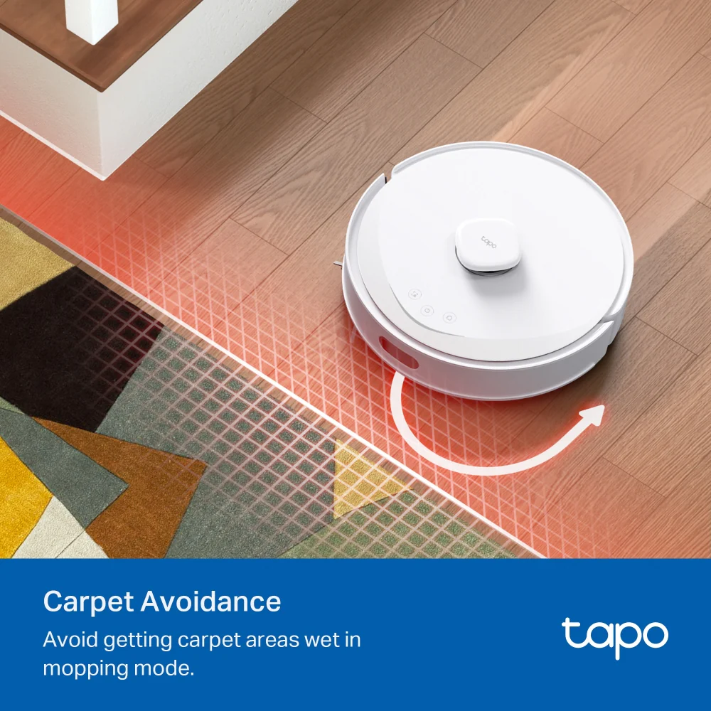 Tapo RV30 Max Plus White | Robot Vacuum & Mop with Auto-Empty Dock, 5300Pa Suction, LiDAR Navigation - Image 10