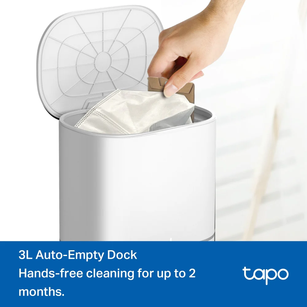 Tapo RV30 Max Plus White | Robot Vacuum & Mop with Auto-Empty Dock, 5300Pa Suction, LiDAR Navigation - Image 11
