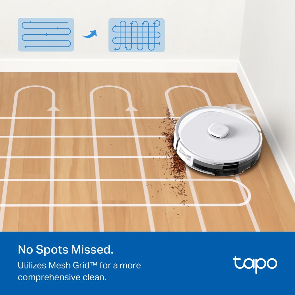 Tapo RV30 Max Plus White | Robot Vacuum & Mop with Auto-Empty Dock, 5300Pa Suction, LiDAR Navigation - Image 8