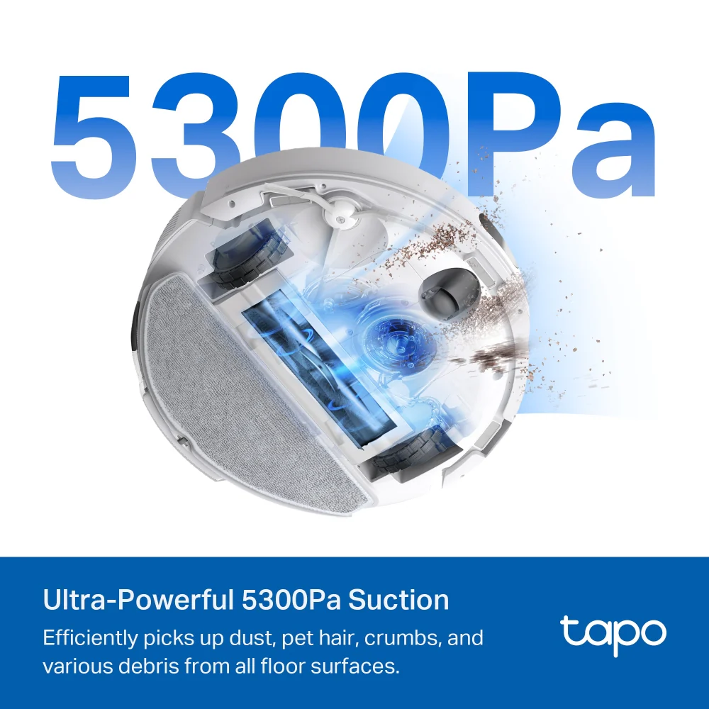 Tapo RV30 Max White | Robot Vacuum & Mop, 5300Pa Suction, LiDAR Navigation - Image 5