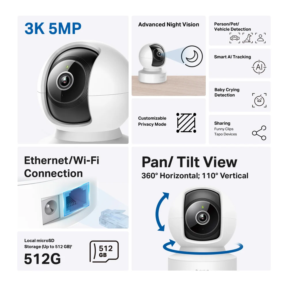 Tapo C232 | Pan/Tilt AI Security Camera, 3K, Smart AI Detection - Image 2