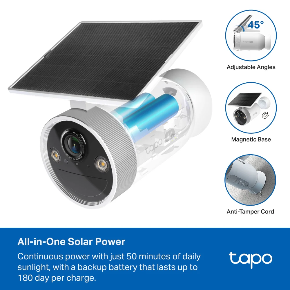 Tapo C465 | Solar Security Camera, 4K 8MP, AI Detection - Image 5