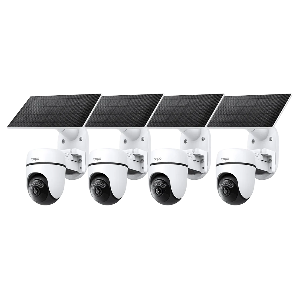 TC90 KIT(4-pack) | Solar-Powered Pan/Tilt Security Camera Kit
