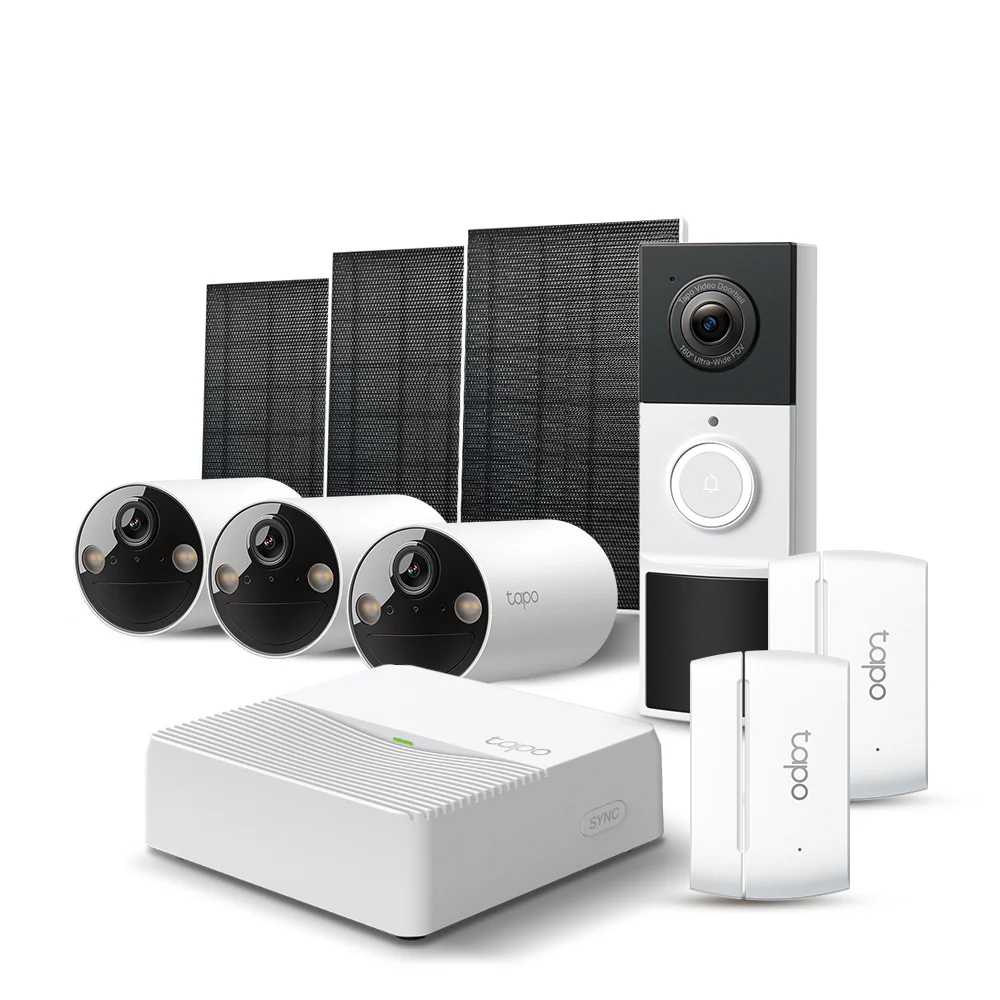 Tapo Complete Entryway Security Kit (1 Doorbell + 2 Sensors + 3 Cameras)