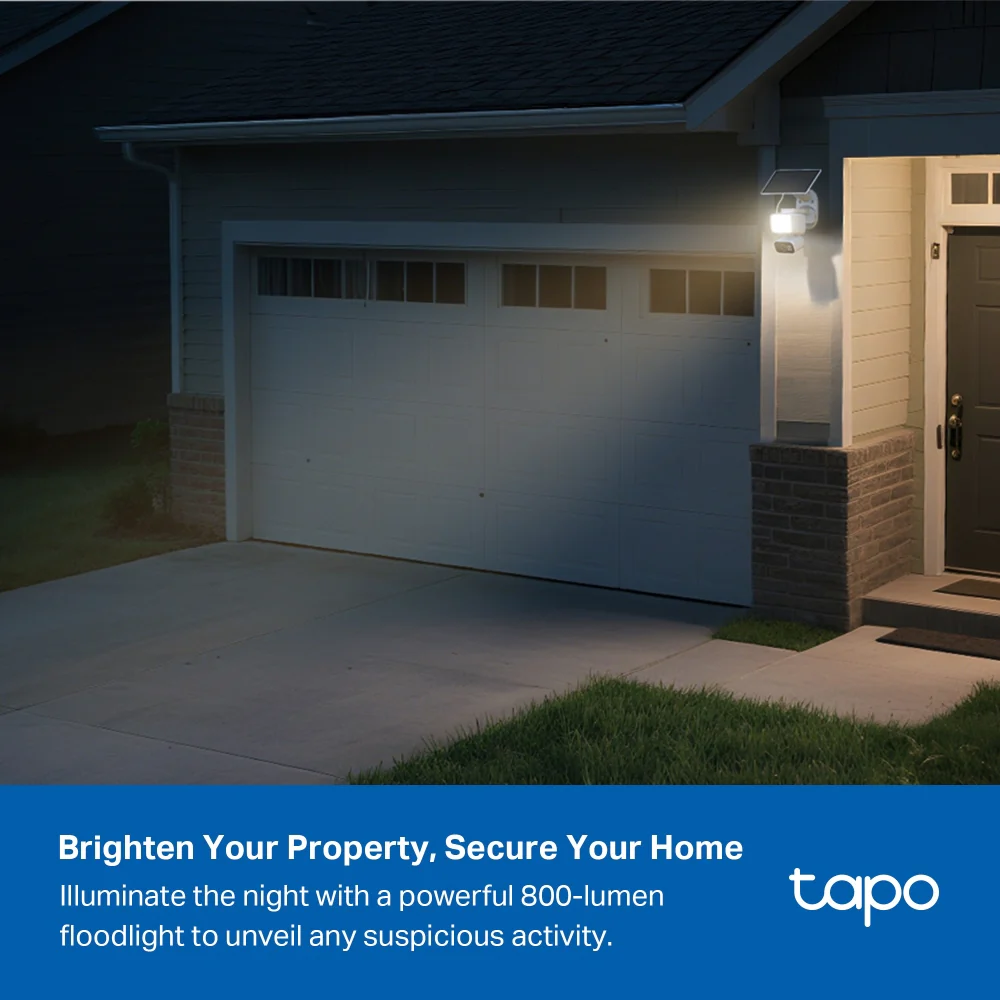 Tapo C615F KIT | Solar Floodlight Pan/Tilt Security Camera Kit, 2K 3MP, AI Tracking - Image 6