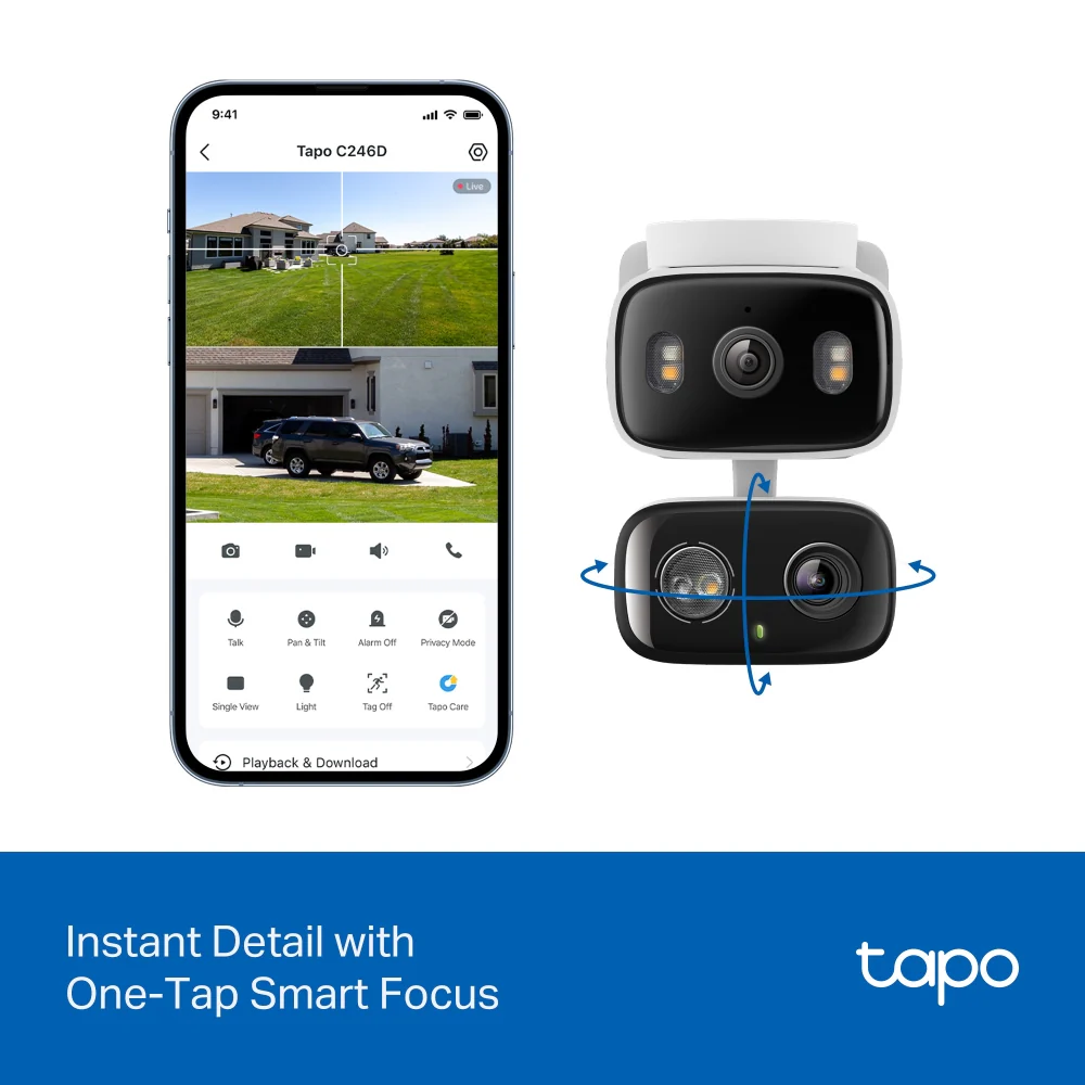 Tapo C246D | Dual-Lens Pan/Tilt Security Camera, Dual 2K 3MP, AI Detection - Image 8
