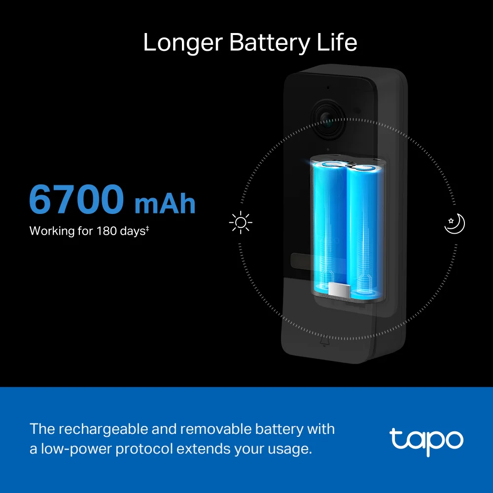Tapo D230S1 | Smart Battery Video Doorbell, 2K 5MP, Colour Night Vision - Image 7