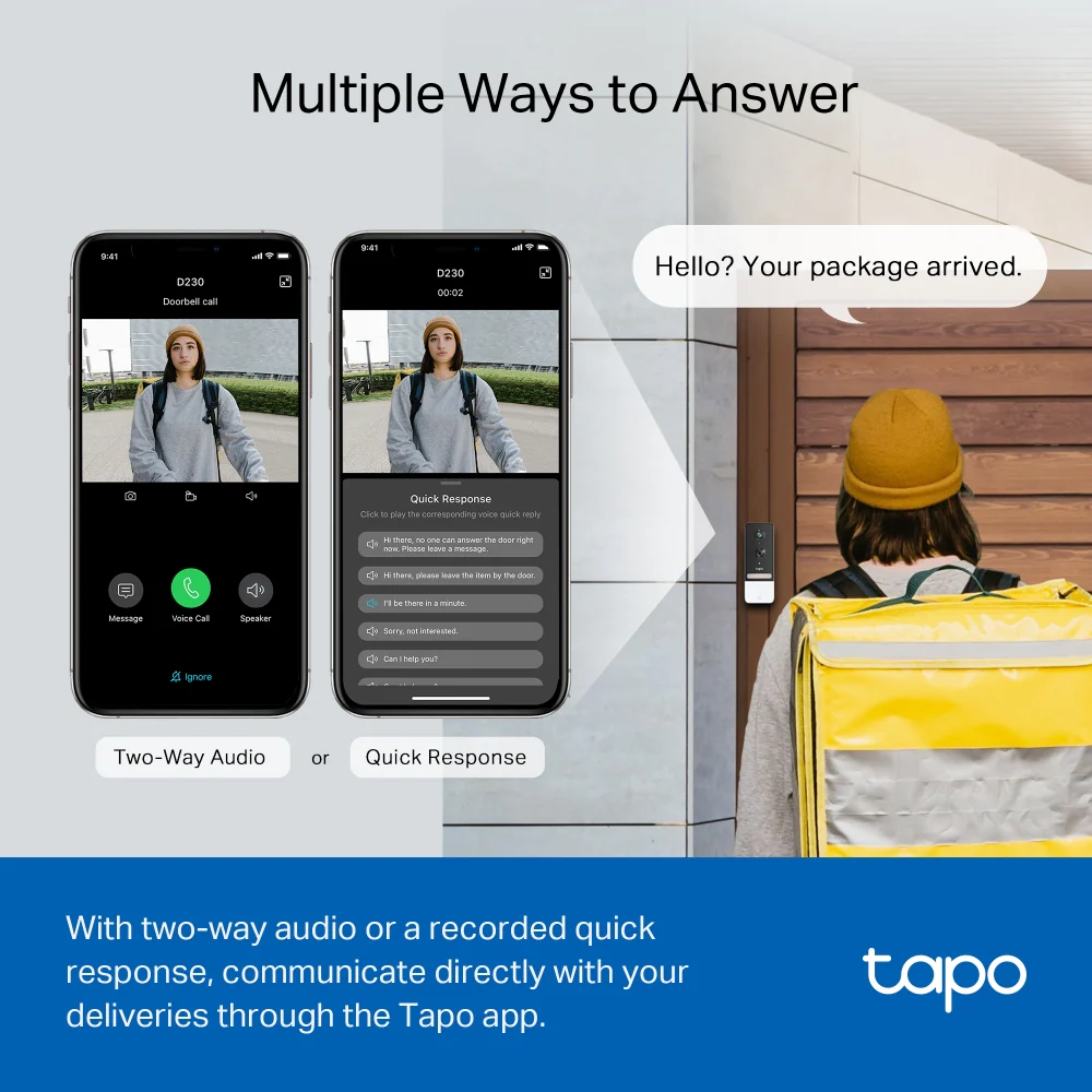 Tapo D230S1 | Smart Battery Video Doorbell, 2K 5MP, Colour Night Vision - Image 8
