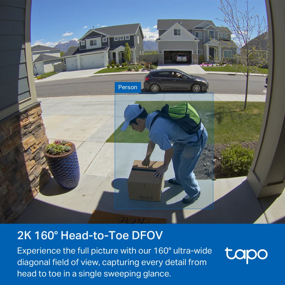 TD21 | Tapo Video Doorbell Camera, 2K Clarity, Full Colour Night Vision - Image 8