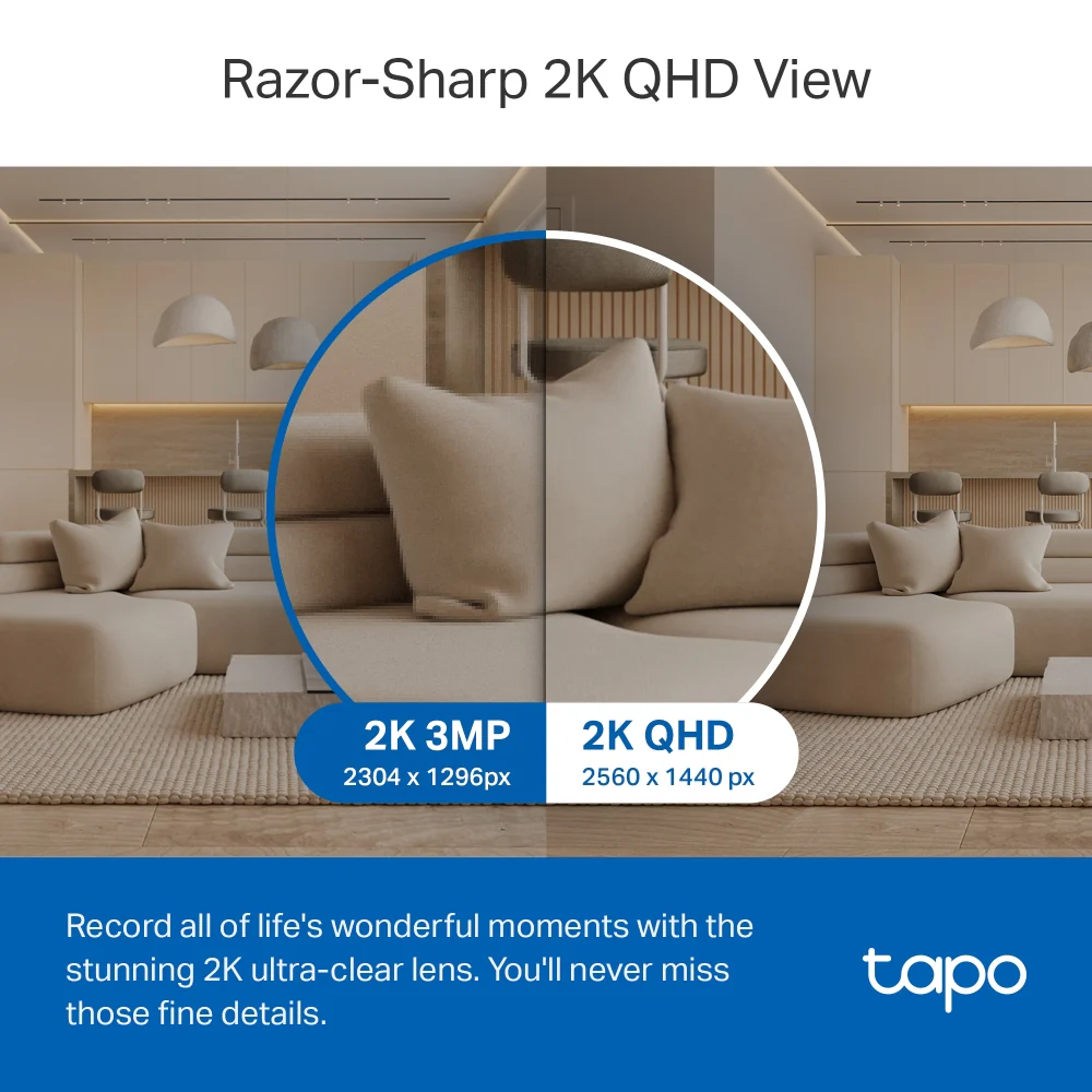 Tapo TC72 | Pan/Tilt AI Home Security Wi-Fi Camera, 2K 4MP, Pan & Tilt, Night Vision - Image 3