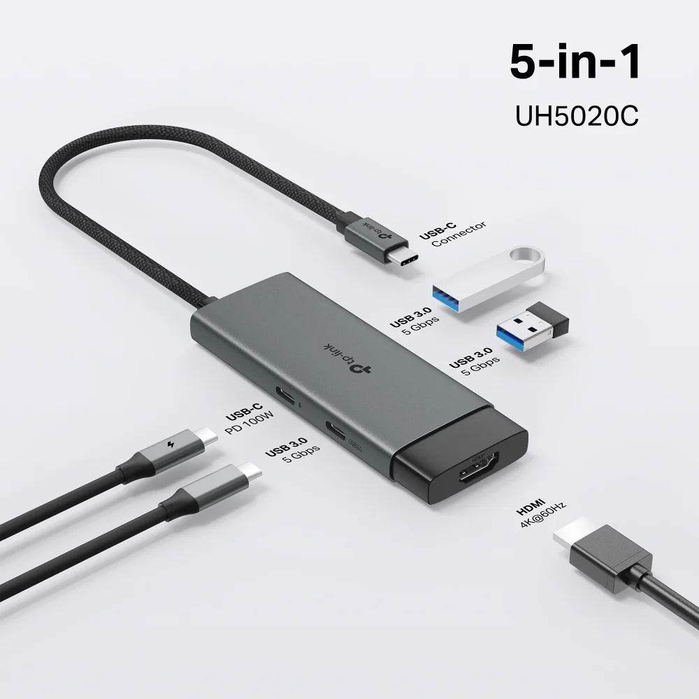 UH5020C | USB-C 5-in-1 Hub, 4K@60Hz HDMI, 100W Power Delivery - Image 9